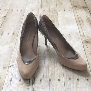 Donald J Pliner Suede with Snakeskin Heels